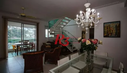 Cobertura com 2 dormitórios para alugar, 123 m² por R$ 8.500,00/mês - José Menino - Santos/SP