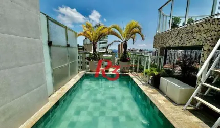 Cobertura com 3 dormitórios à venda, 289 m² por R$ 2.200.000,00 - Ponta da Praia - Santos/SP
