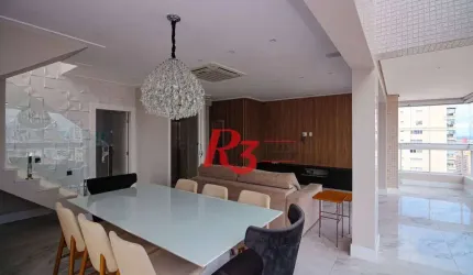 Apartamento Duplex com 3 dormitórios, 217 m² - venda por R$ 3.800.000,00 ou aluguel por R$ 35.000,00/ano - Boqueirão - Santos/SP