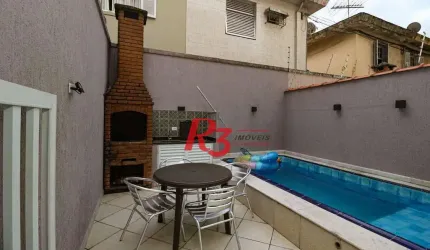 Casa com 3 dormitórios c 3 suites, Piscina  à venda, 141 m² por R$ 1.340.000 - Marapé - Santos/SP