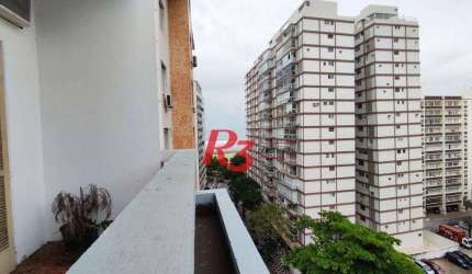 Apartamento com 3 dormitórios para alugar, 173 m² por R$ 4.700,00/mês - Gonzaga - Santos/SP
