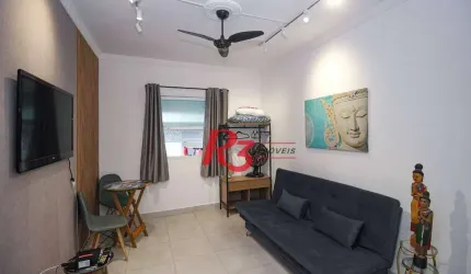 Kitnet com 1 dormitório para alugar, 34 m² por R$ 3.000,02/mês - José Menino - Santos/SP