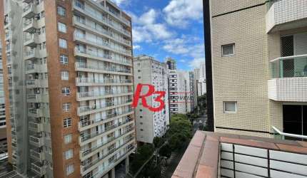 Apartamento com 1 dormitório para alugar, 45 m² por R$ 3.300,00/mês - Gonzaga - Santos/SP