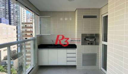 Apartamento com 2 dormitórios para alugar, 87 m² por R$ 7.500,00/mês - Gonzaga - Santos/SP