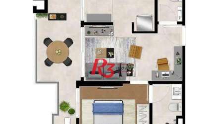 Apartamento à venda, 54 m² por R$ 844.000,00 - Boqueirão - Santos/SP