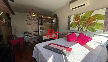 Kitnet reformada e mobiliada à venda, 40 m² por R$ 340.000 - Gonzaga - Santos/SP