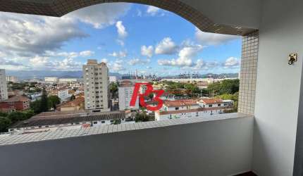 Apartamento com 3 dormitórios para alugar, 112 m² por R$ 4.250,00/mês - Embaré - Santos/SP