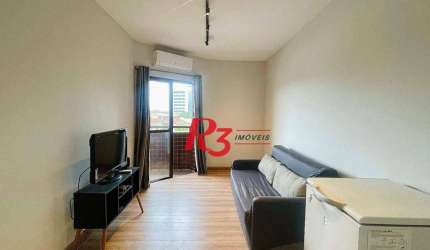 Apartamento com 1 dormitório para alugar, 51 m² por R$ 3.200,00/mês - Vila Matias - Santos/SP