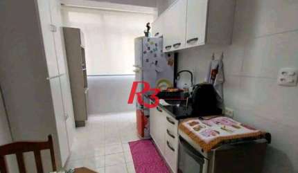Apartamento com 1 dormitório para alugar, 46 m² por R$ 3.000,00/mês - Aparecida - Santos/SP