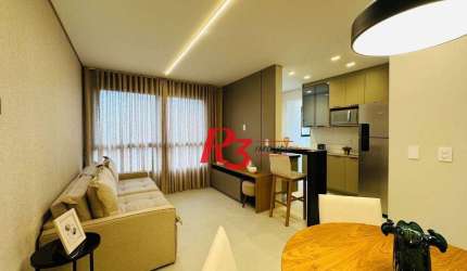 Apartamento com 1 dormitório à venda, 52 m² por R$ 603.075 - Aparecida - Santos/SP