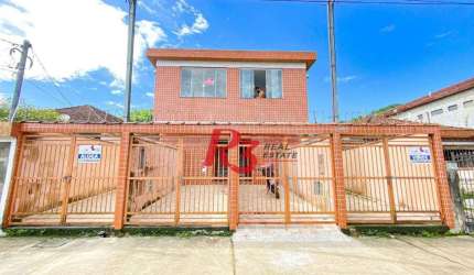 Casa sobreposta alta com 2 dormitórios à venda, 60 m² - Chico de Paula - Santos/SP
