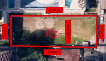 Terreno à venda, 1260 m² por R$ 15.120.000,00 - José Menino - Santos/SP