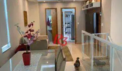 Casa sobreposta com 3 dormitórios à venda, 110 m² - Marapé - Santos/SP