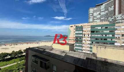 Apartamento com 3 dormitórios à venda, frente praia, 207 m² por R$ 1.020.000 - Pompéia - Santos/SP