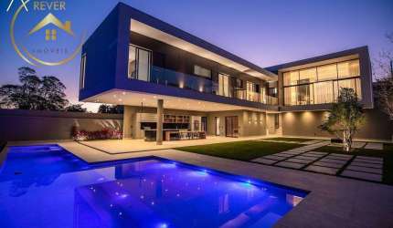 Sobrado à venda em Valinhos, Joapiranga, com 4 suítes, com 643 m², Condomínio Vila Lombarda