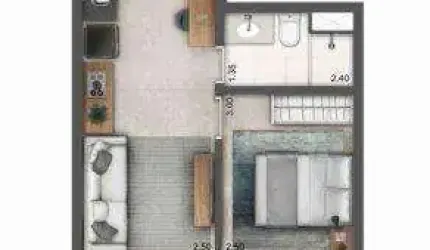 Apartamento para Venda em São Paulo, Vila Clementino, 1 dormitório, 1 banheiro, 1 vaga