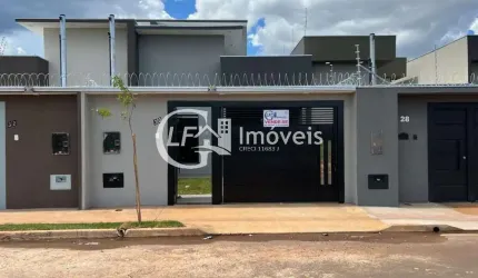 Casa à venda em Campo Grande - MS, Residencial Figueiras do Parque: 3 quartos, 1 suíte, sala, 1 banheiro, 1 vaga, 106 m².