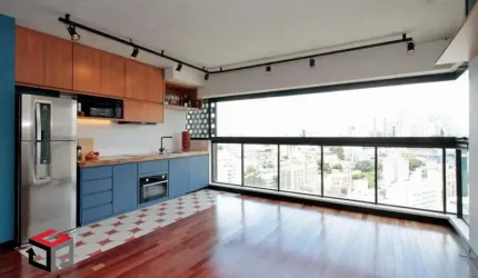 Apartamento de 35 M², todo mobiliado, ampla sala, 1 dormitório, 1 vaga - Bela Vista - São Paulo