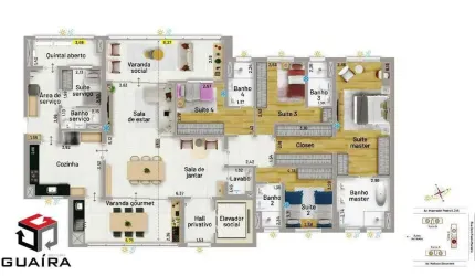 Apartamento à venda 4 quartos 4 suítes 5 vagas Nova Petrópolis - São Bernardo do Campo - SP