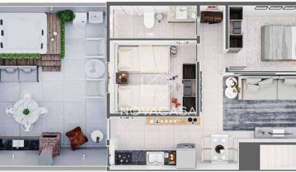 Cobertura com 3 dormitórios à venda, 109 m² por R$ 370.359 - XangriLá - Contagem/MG