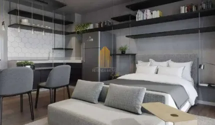 Condominio On Melo Alves em Cerqueira Cesar, Studio de 45m² com 1 dormitório, varanda, sem vaga.