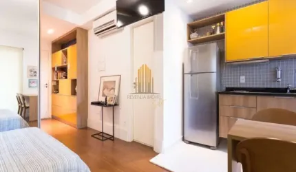 Condomínio Edifício New Age no Brooklin, Apartamento Mobiliado de 34m² com 1 vaga.