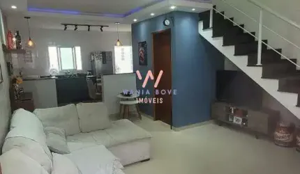 Sobrado em condomínio a 100m da Praia, com 2 suítes à venda, 100m² por R$ 500.000 - Praia das Palmeiras - Caraguatatuba/SP