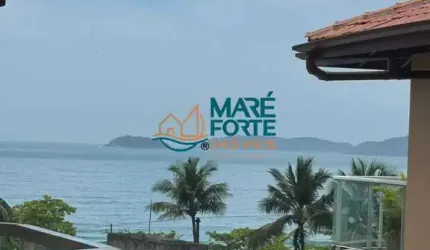 Cobertura com 3 suítes e vista lateral para o mar, 70 metros da praia