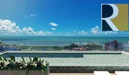 Apartamento vista mar com 2 dormitórios à venda, 56 m² por R$ 450.000 - Bessa - João Pessoa/PB
