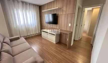 Apartamento 2 quartos com 1 suite, sacada com churrasqueira, mobiliado!