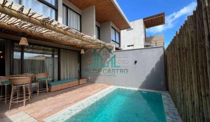 Casa Mobiliada com 197,43m² com 3 Suítes, Hidromassagem com Rooftop no Condomínio na Praia do Riacho - São Miguel dos Milagres Alagoas