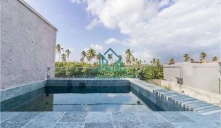 Apartamento em Milagres com Rooftop, Mobiliado com 83m² com 2 Suítes no Condomínio Villa Tamoná na Praia do Riacho em São Miguel dos Milagres - Alagoas