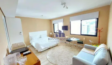 APARTAMENTO FLAT À VENDA MOBILIADO, 30 M², ED. SLAVIERO, AV. ROUXINOL, 1 DORMITÓRIO, 1 BANHEIRO, 1 VAGA, PRÓXIMO DO SHOPPING IBIRAPUERA