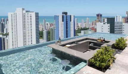 Flat com 1 dormitório à venda, 42 m² por R$ 342.037,52 - Miramar - João Pessoa/PB