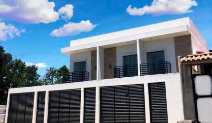 Casa nova em Jardim Primavera, financiada pelo banco.