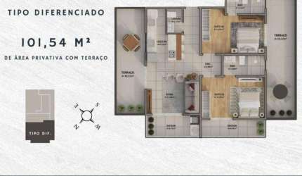 Apartamento amplo diferenciado com duas suítes e lavabo e duas vagas de garagem no Bairro Fazenda