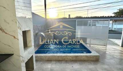 Casa à venda em Mongagua LADO PRAIA com 3 dorm, 1 suíte, ESPAÇO GOURMET COM PISCINA POR  R$ 500 MIL