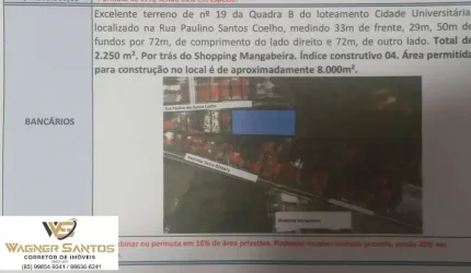 Terreno  Bancários com 2250m²  Permuta-se