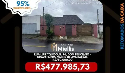Imóvel Retomado CAIXA no bairro DOM FELICIANO em GRAVATAÍ - OPORTUNIDADE ÚNICA!