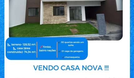 VENDO LINDA CASA NOVA !!!