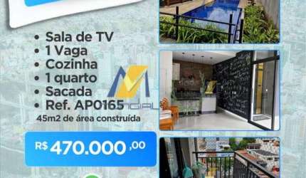 Apartamento com 1 quarto à venda no Campestre, Santo André , 45 m2 por R$ 470.000