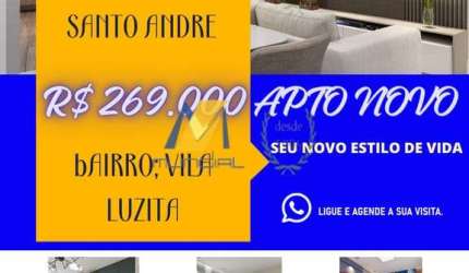 Apartamento com 2 quartos à venda na Rua Orange, Vila Luzita, Santo André, 39 m2 por R$ 269.000