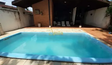 Casa térrea 200mts praia, 4 dorms., + edícula, piscina