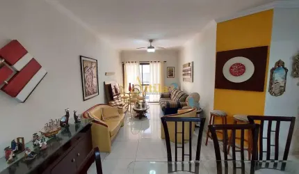Apto 300mts praia Enseada, 3 dorms., sacada, 1 vaga