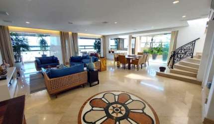 Cobertura vista para o mar, 5 dorms., 4 vagas, Enseada