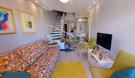 Cobertura decorada, 2 dorms, 200mts praia, região do Aquário
