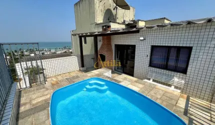 Cobertura vista mar, 2 vagas, piscina, Enseada