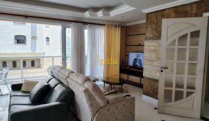 Apto 4 dorms., sacada, vista parcial mar, 1 vaga, Pitangueiras