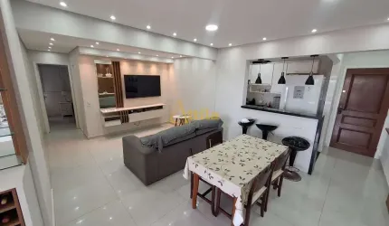 Apto vista mar, 3 dorms., 200mts praia Enseada, 1 vaga