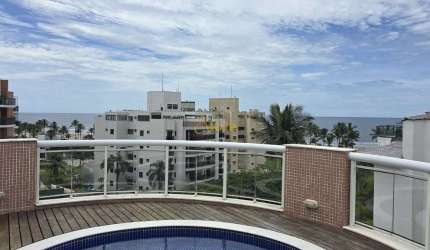 Cobertura com vista para o mar e Serra do Mar de 4 dormitórios